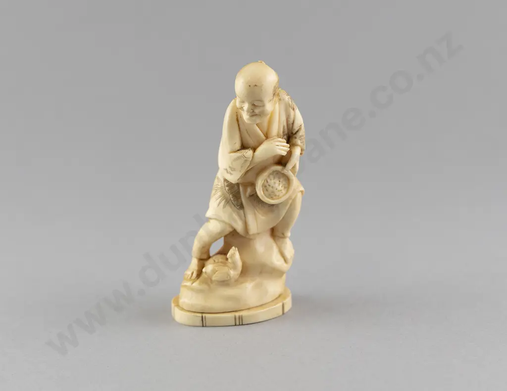 Japanese Carved Ivory Okimono Image 1++
