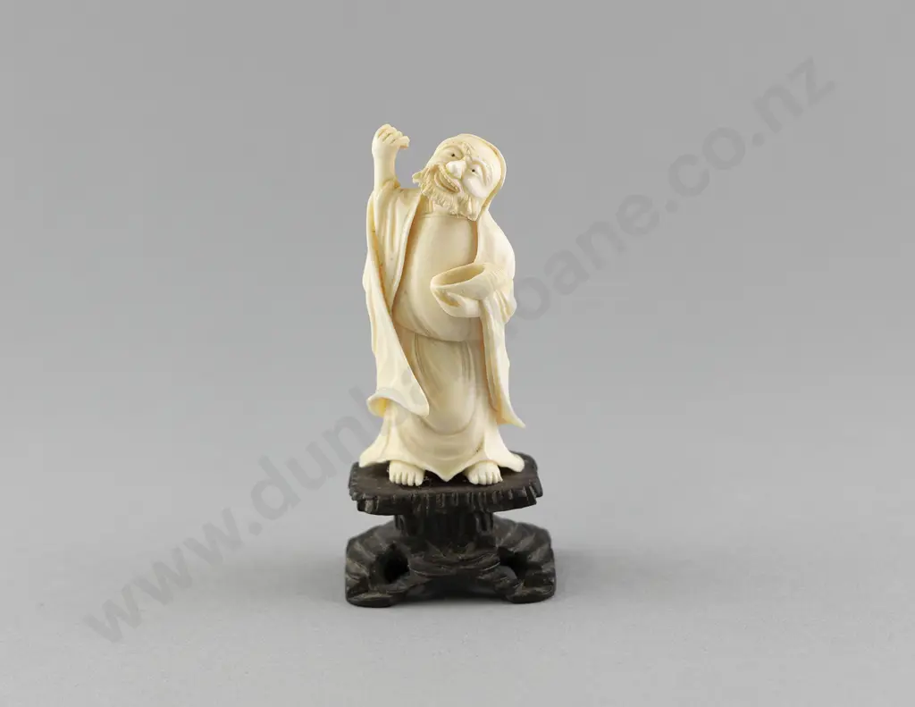 Carved Ivory Figure On Stand Image 1++
