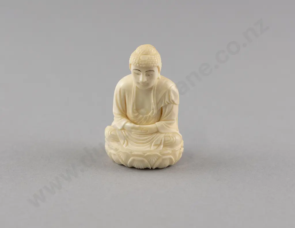 Japanese Carved Ivory Amitabha Buddha Image 1++