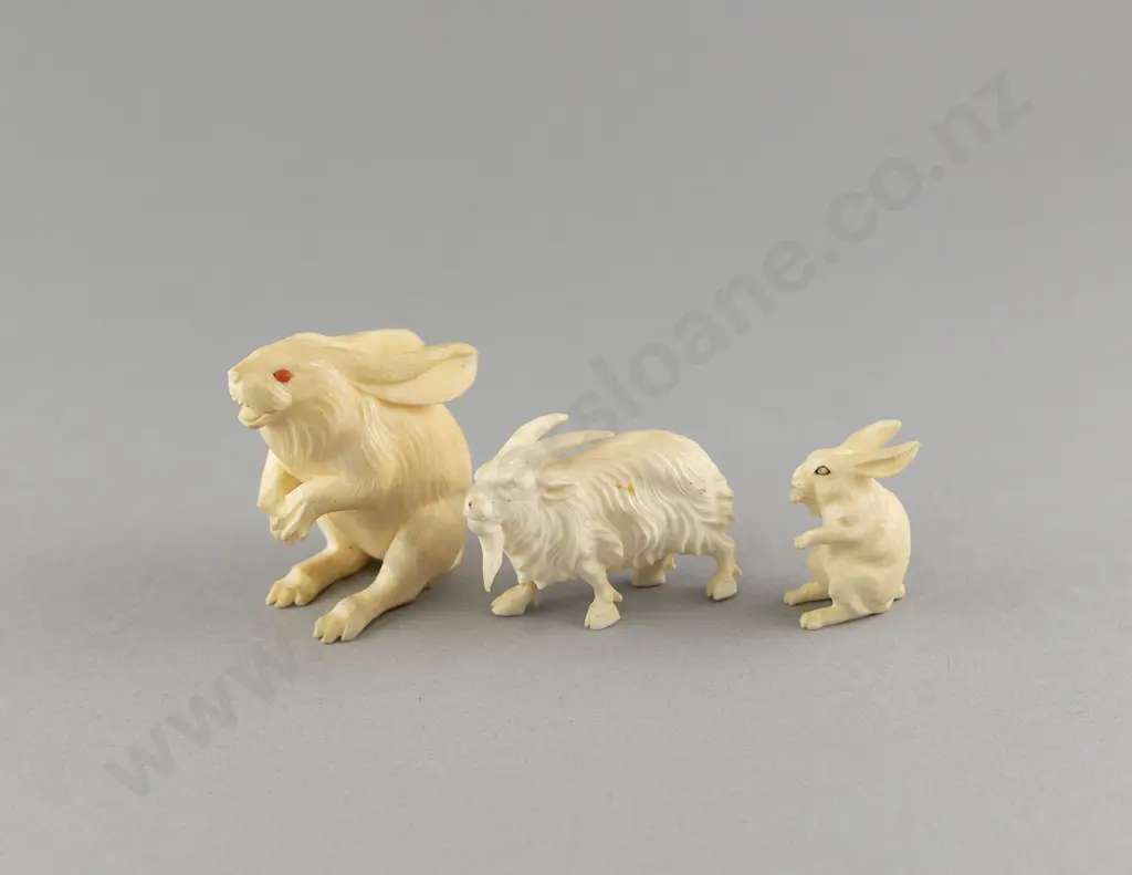 Three Carved Ivory Ornaments Image 1++