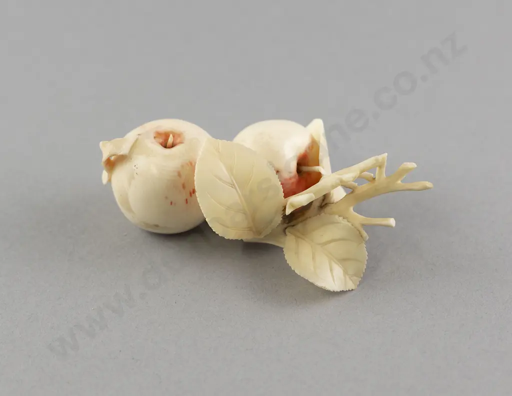 Carved Ivory Apples Ornament Image 1++