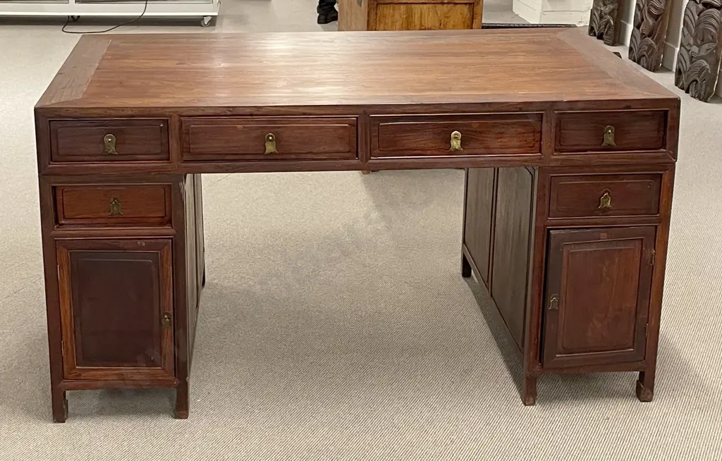 Large Chinese Rosewood Partners Desk Image 1++