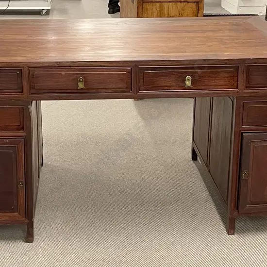 Large Chinese Rosewood Partners Desk