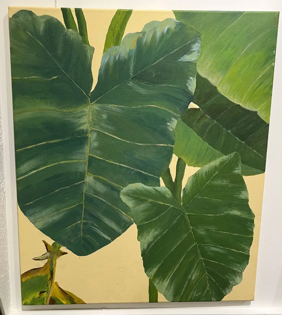 Artist Unknown - Leaves - Acrylic on Canvas Image 1++