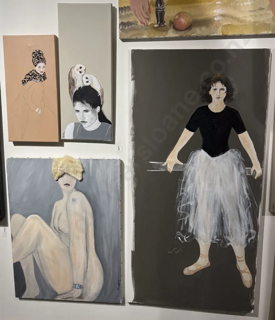 Susan Adams - Ballerina with Curl- Acrylic on Canvas & Others Image 1++