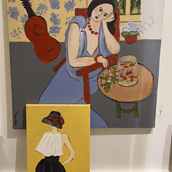 Susan Adams - Matisse Woman With Goldfish  - Acrylic on Canvas & Other