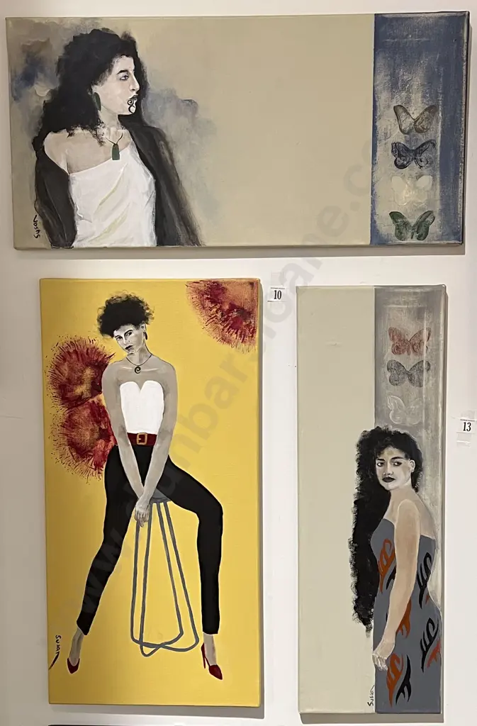 Susan Adams - Māori Woman Study #1 - Acrylic on Canvas & 2 Others Image 1++