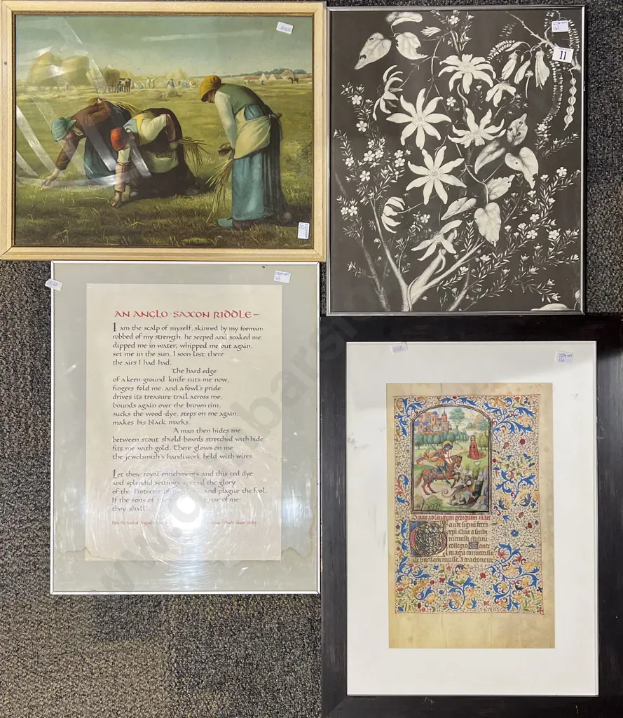 Four Assorted Framed Prints Including Rei Hamon Image 1++
