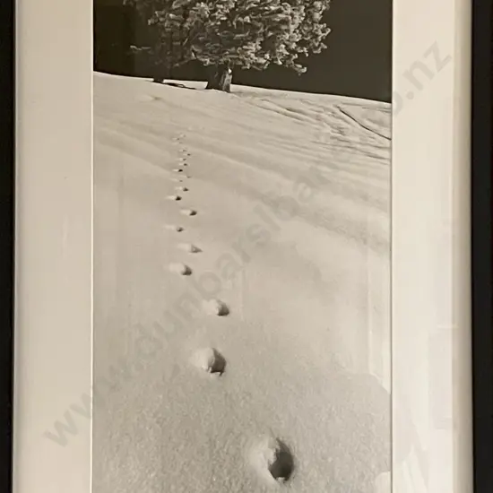 Helmut Hirler -  Footsteps in the Snow - Framed B&W Photograph