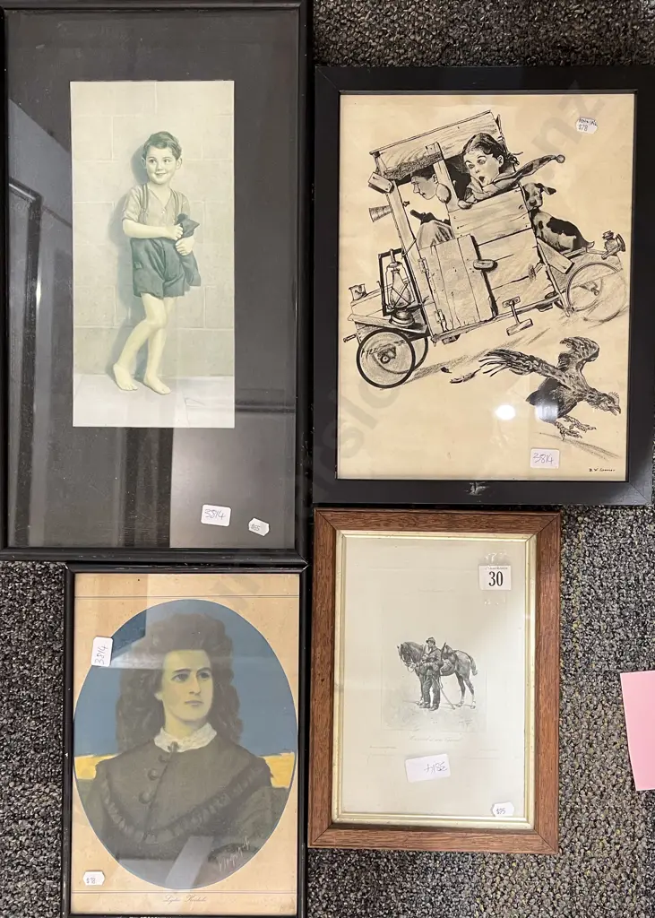 Four Assorted Framed Works Image 1++