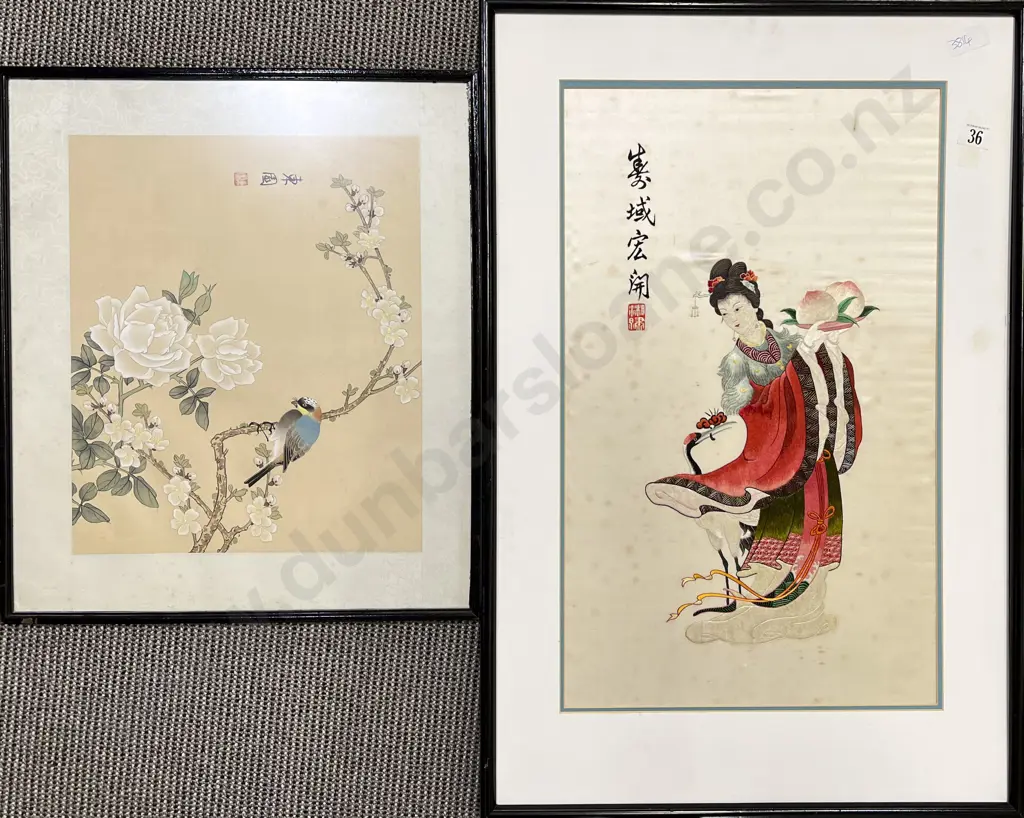 Embroidered Silk Panel & Painting on Silk (2) Image 1++