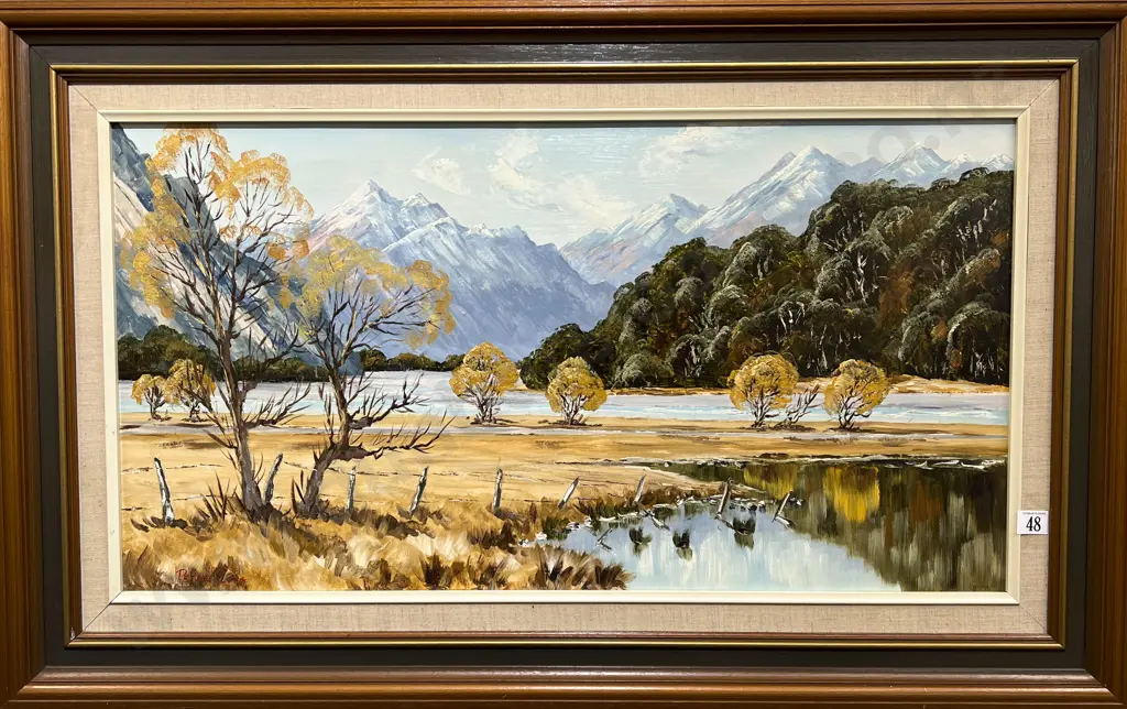 Peter Long - West Arm Matukituki River Lake Wanaka - Oil on Board Image 1++