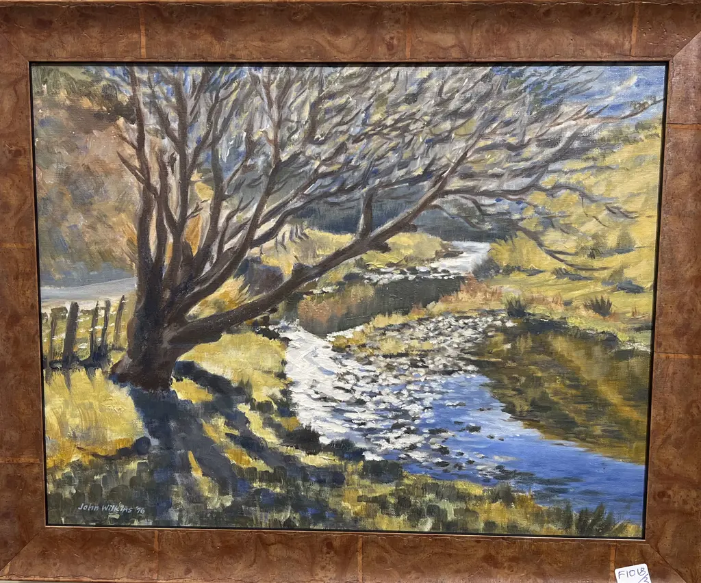 John Wilkins - Farm Stream - Oil on Board Image 1++