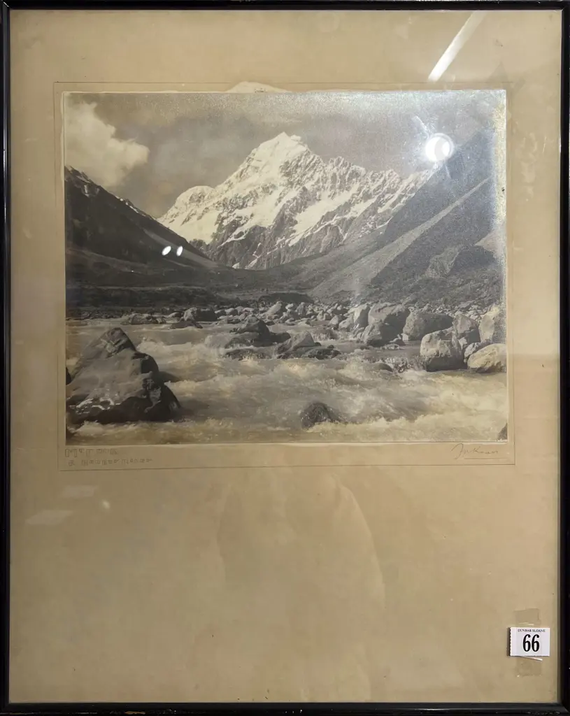 Mt Cook & Huka River Black & White Photograph Image 1++
