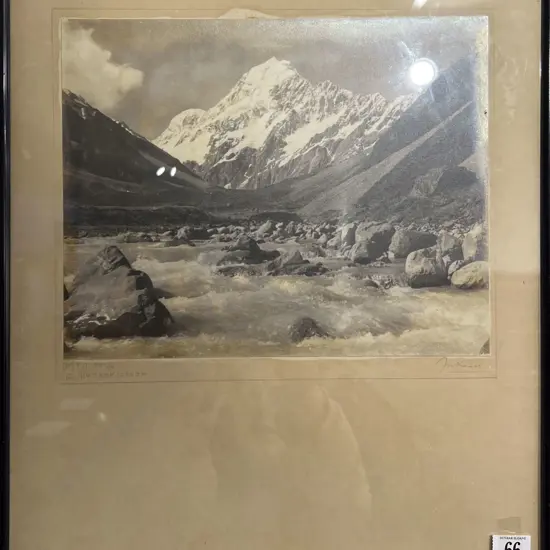 Mt Cook & Huka River Black & White Photograph