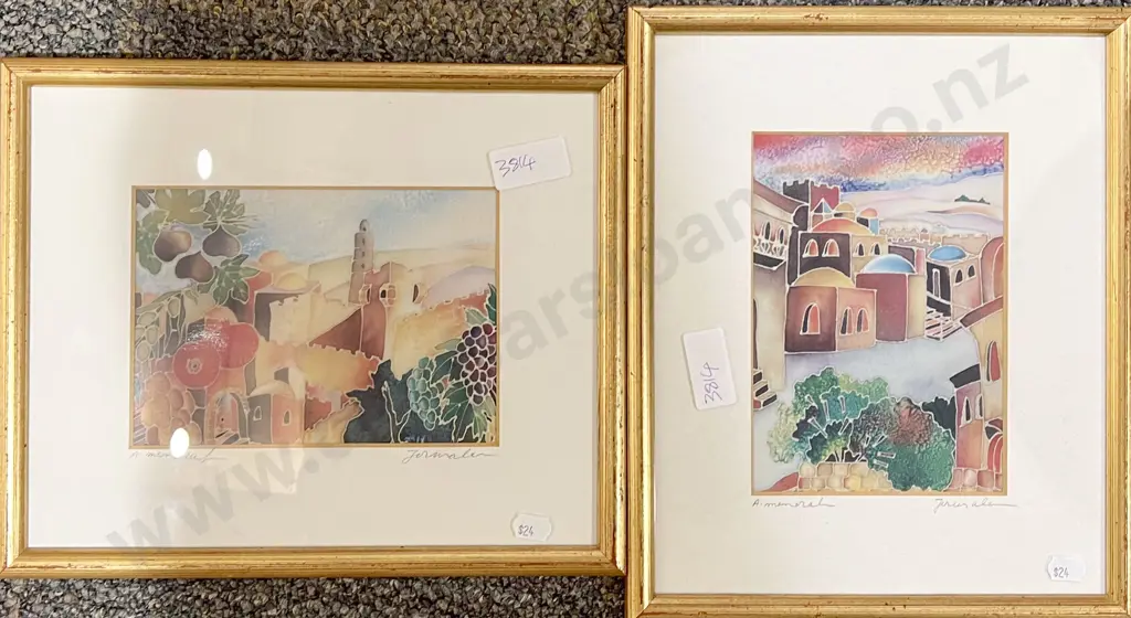 Diana L. Stewart "Scarborough Fair" Watercolour and Four Assorted Framed Works Image 1++