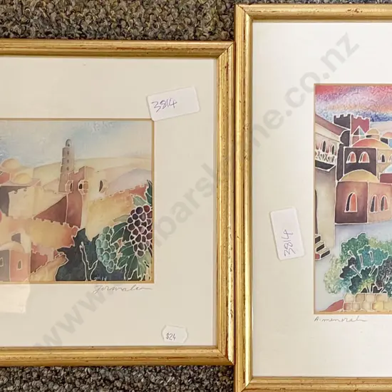 Diana L. Stewart "Scarborough Fair" Watercolour and Four Assorted Framed Works