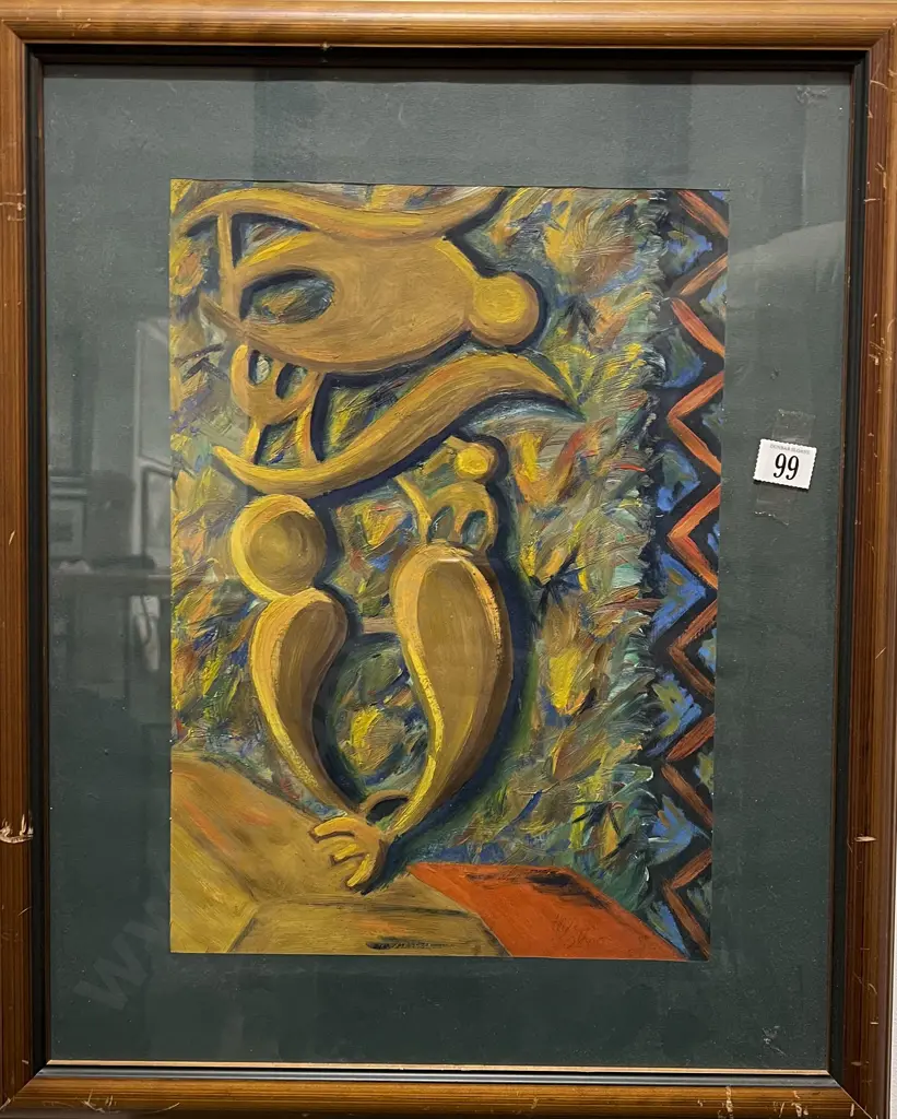 H.M. Kipper - Abstract - Oil on Paper Image 1++