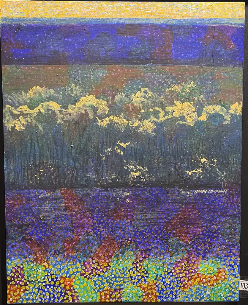 Jeanne Macaskill - Across Evans Bay No I - Acrylic on Board Image 1++