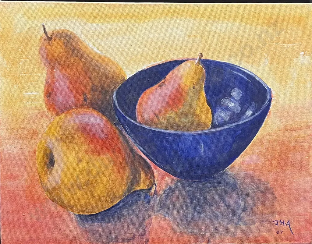 Unknown artist - Still Life With Pears - Acrylic on Canvas Image 1++