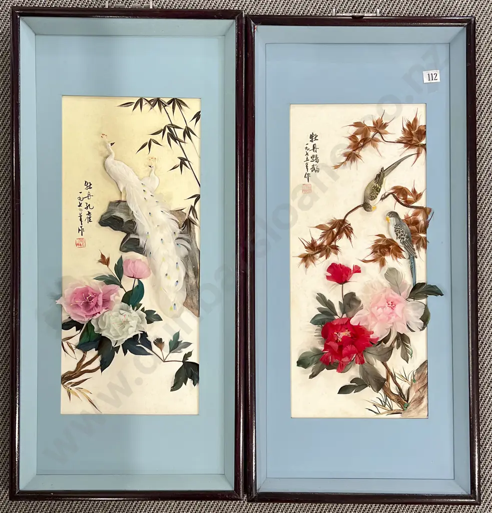 Two Framed 3D Feather Artworks Image 1++