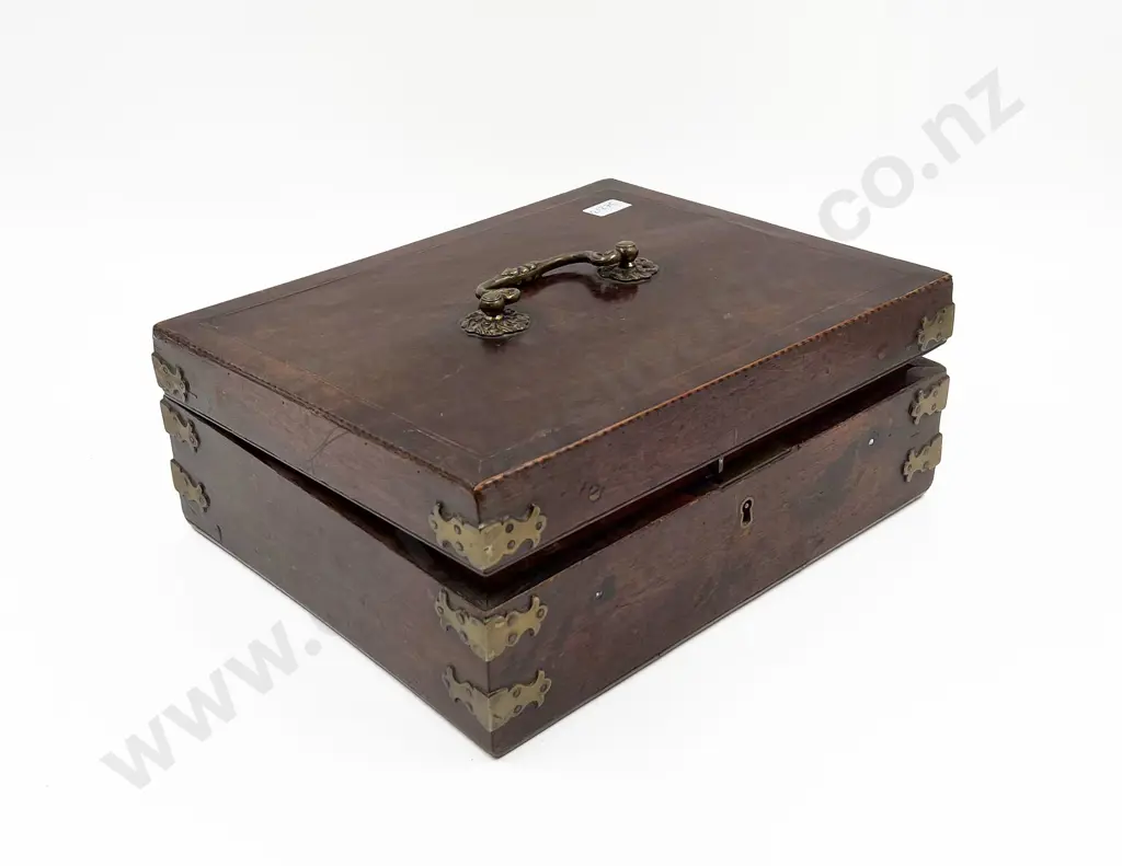 Mahogany Work Box with Key Image 1++