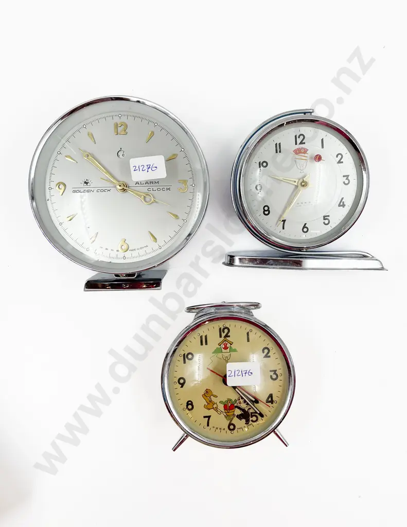 Three Boxed Retro Alarm Clocks Image 1++