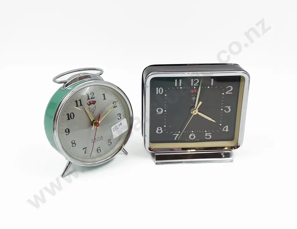 Two Boxed Retro Alarm Clocks Image 1++