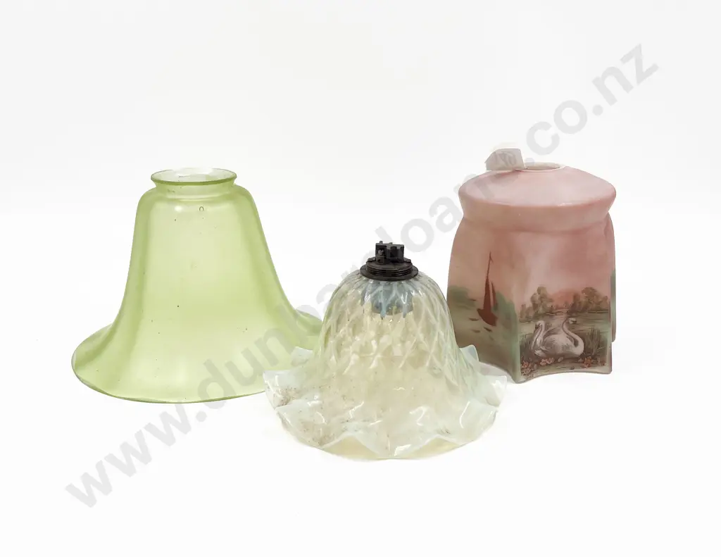 Three Vintage Glass Light Shades Image 1++