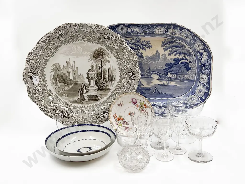 Two Meat Plates together with Assorted Glassware etc Image 1++