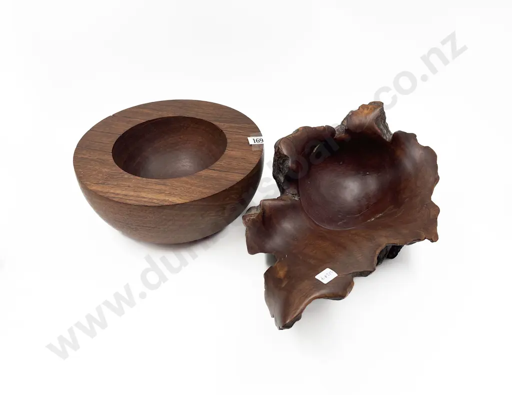 Turned Wooden Bowl and Natural Form Wooden Bowl Image 1++