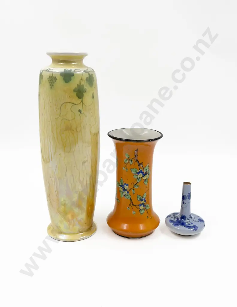 Ruskin Vase (Faults) together with Miniature Doulton Vase and Other Image 1++