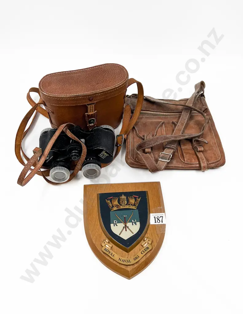 Cased Set of Binoculars together with Small Leather Bag etc Image 1++