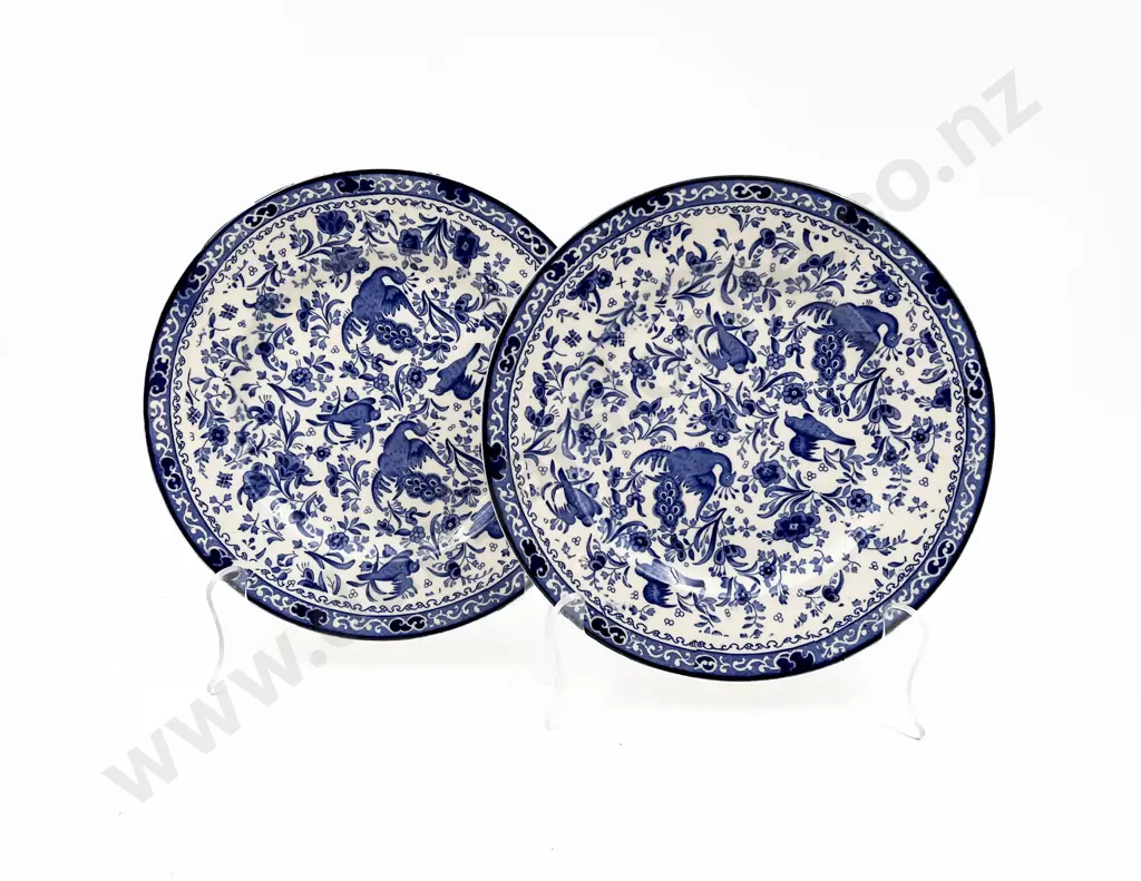 Pair of Burleigh Ware Blue & White Plates Image 1++