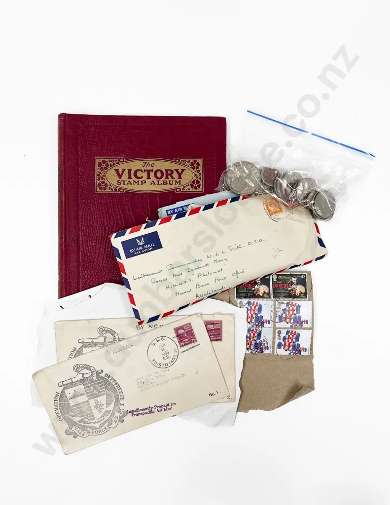 Stamp Album together with Mixed Coinage Image 1++
