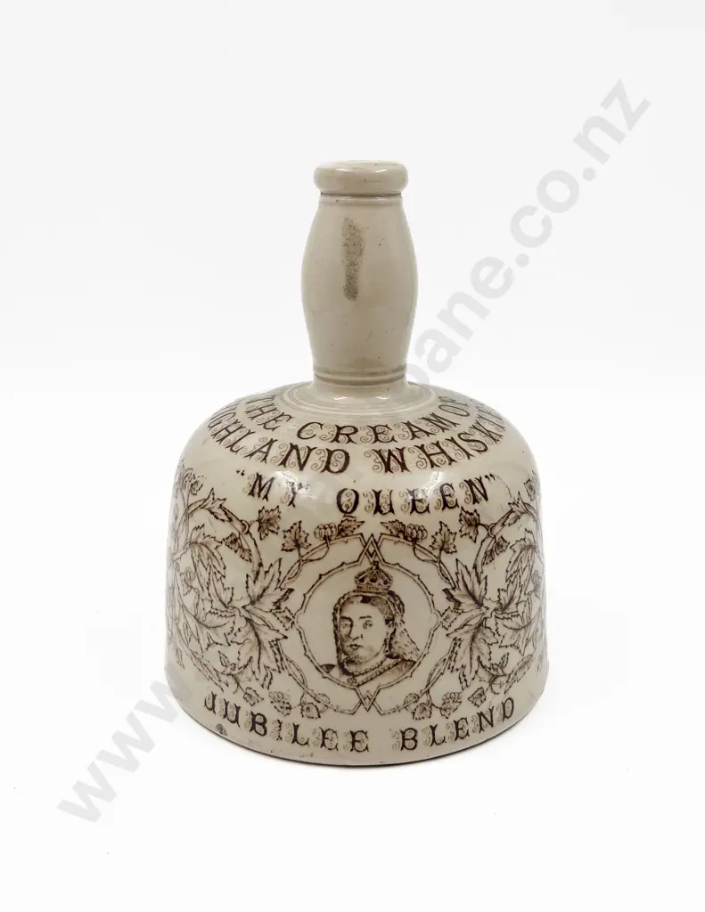 Vintage "The Cream of Highland Whiskies" Stoneware Bottle Image 1++