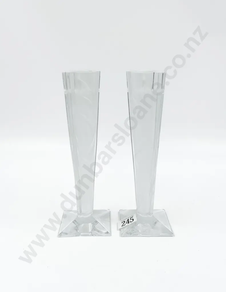 Pair of Art Deco Style Crystal Candle Holders by J.G. Durand Image 1++