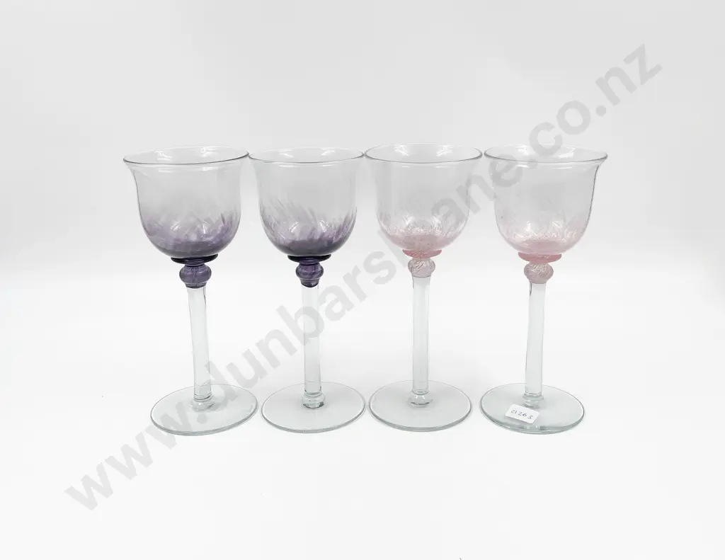 Two Pairs of Hoglund Art Glass Goblets Image 1++
