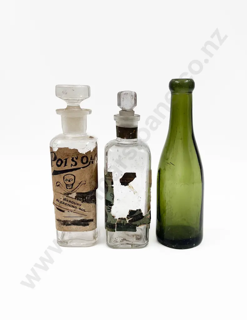 Four Vintage Glass Bottles Image 1++