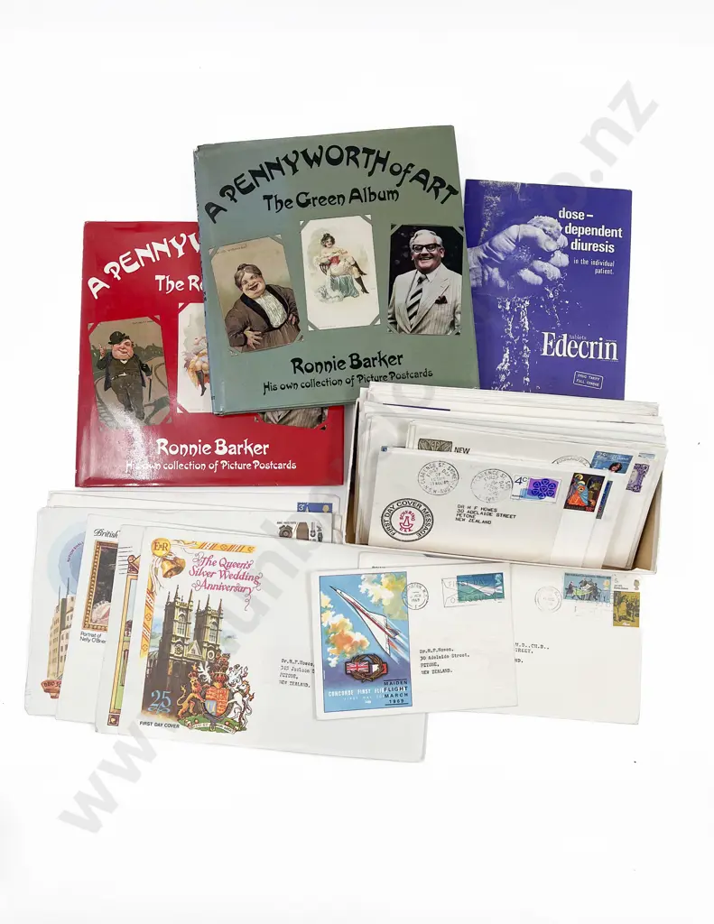 Quantity of Assorted Vintage Envelopes & Two Ronnie Barker Volumes Image 1++
