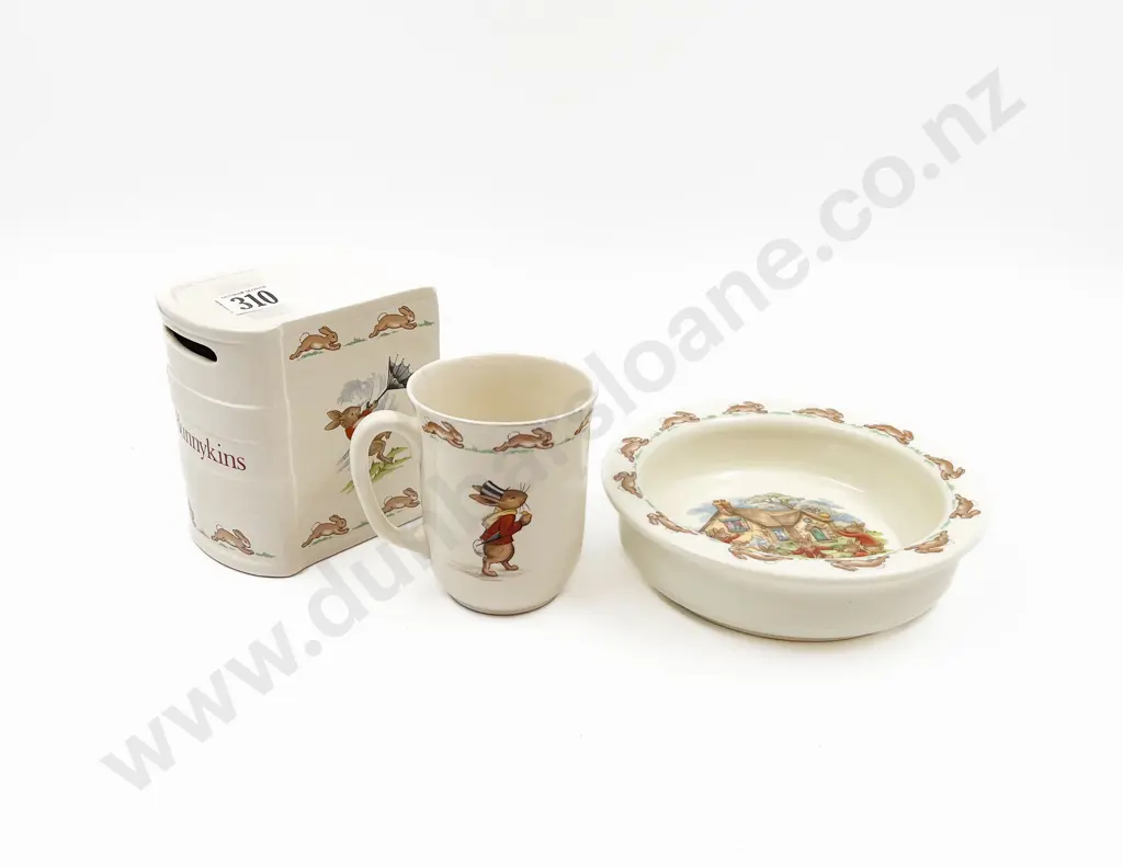 Three RD Bunnykins Items including Money Box Image 1++
