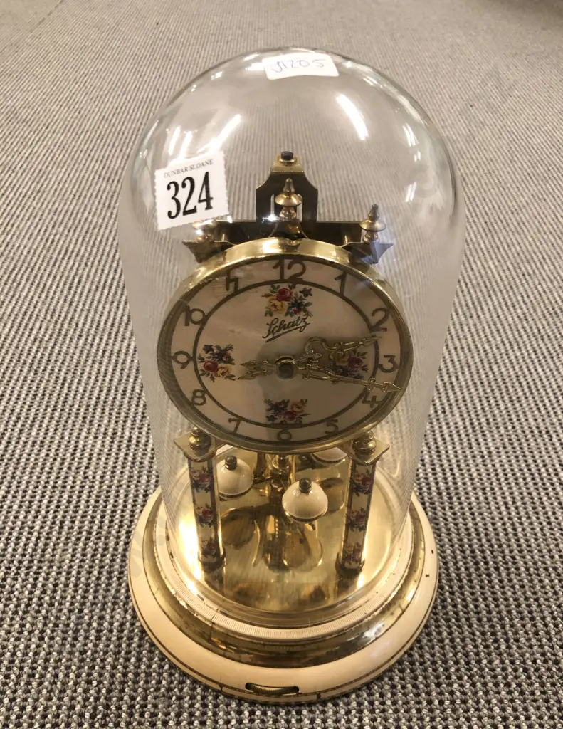 German Dome Cased Clock with Original Box Image 1++
