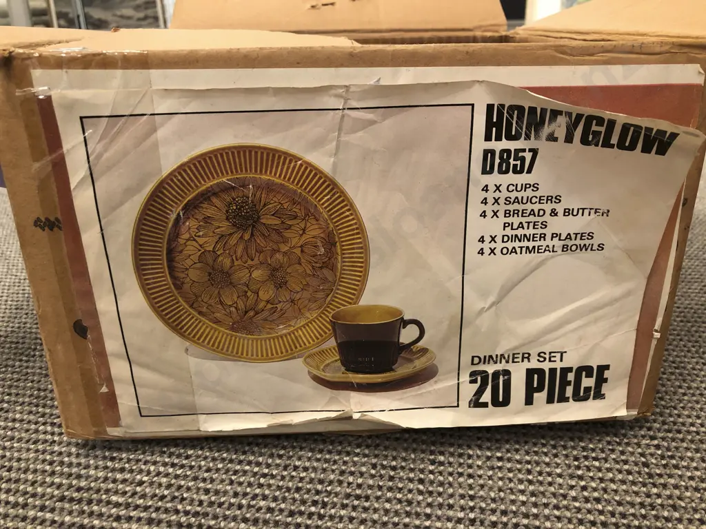 Boxed Complete Crown Lynn Dinnerset "Honeydew" Image 1++