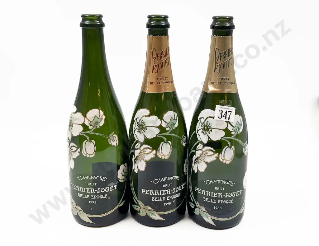 Three Assorted Vintage Perrier Jouet Champagne Bottles Image 1++