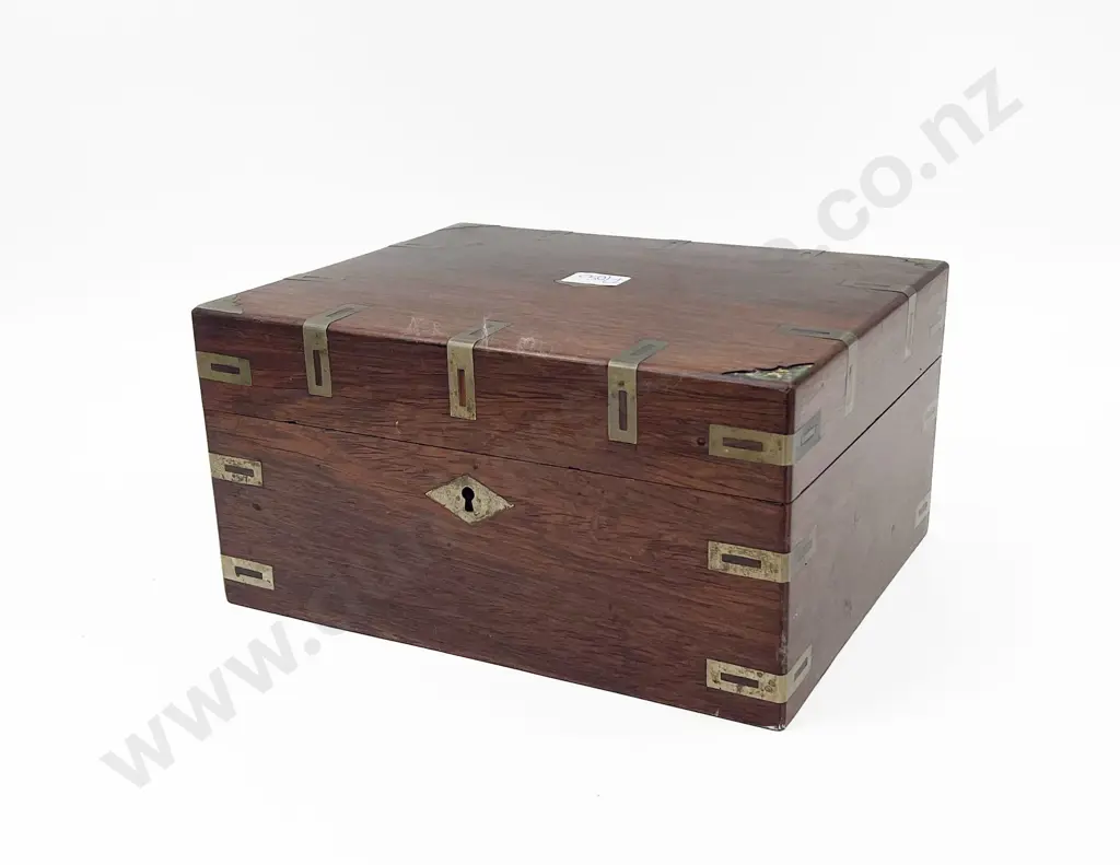 Antique Brass Bound Vanity Box Image 1++