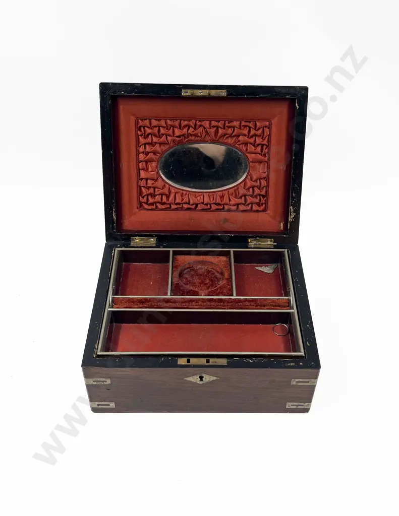 Antique Brass Bound Vanity Box Image 1++