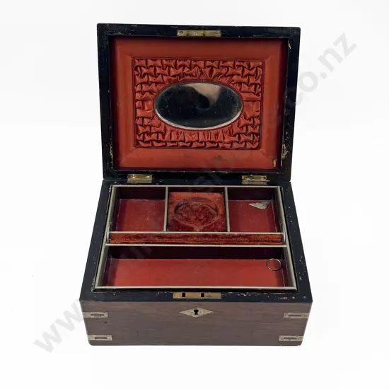 Antique Brass Bound Vanity Box