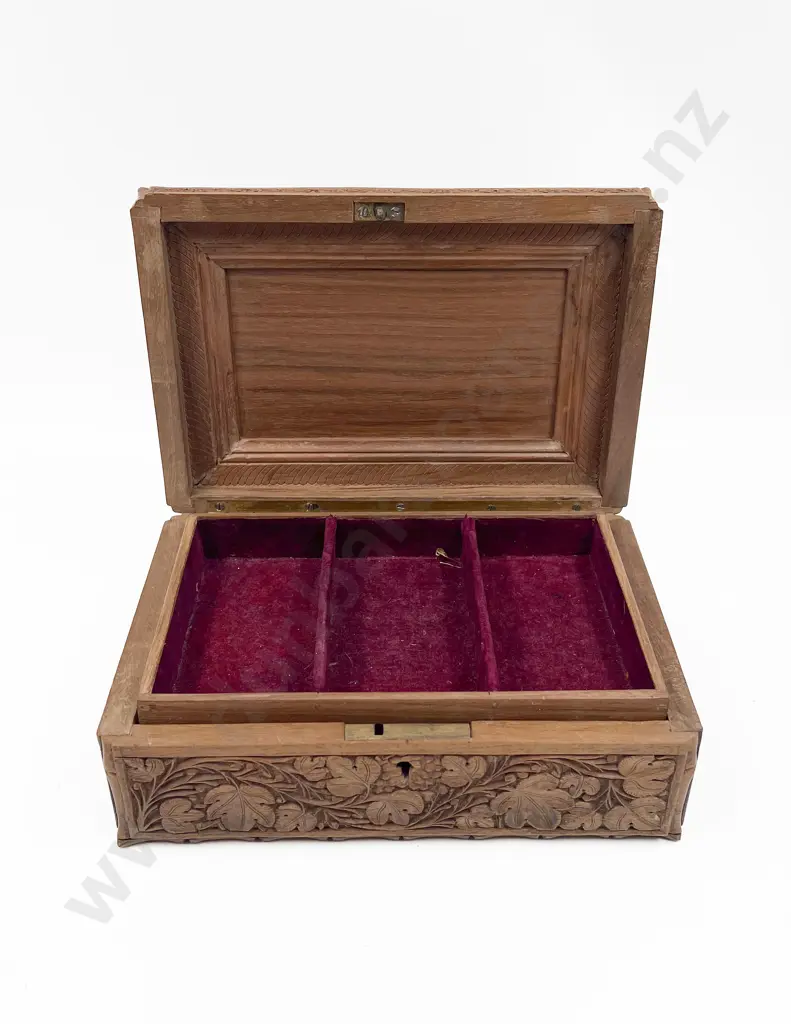 Carved Wooden Jewellery Box and Other Image 1++