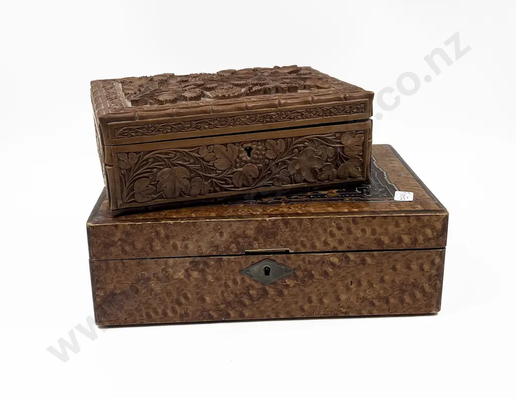 Carved Wooden Jewellery Box and Other Image 1++