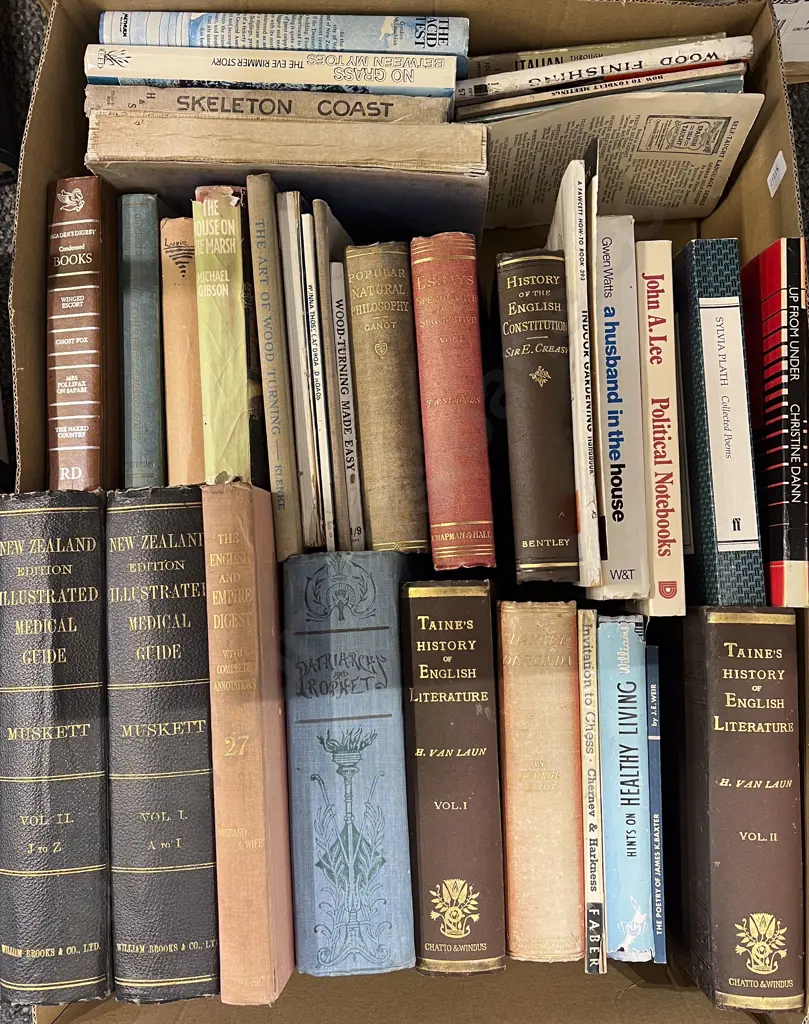 Box of Assorted Vintage Books including NZ Illustrated Medical Guide Vol. 1 & 2 Image 1++